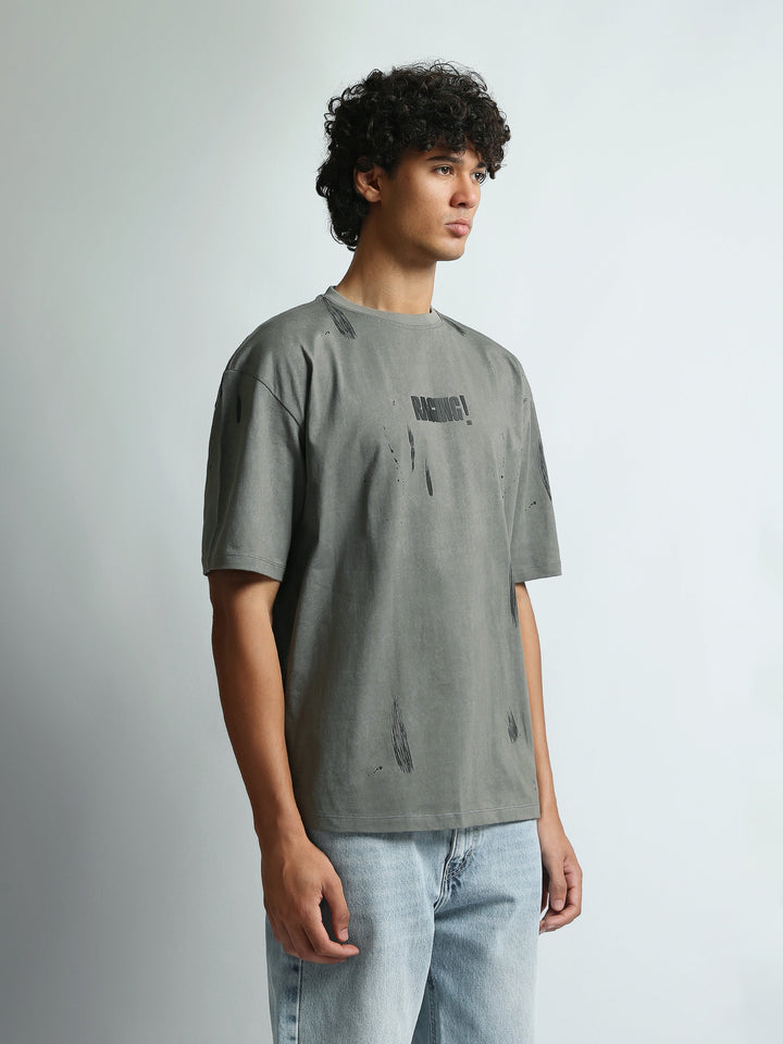 T-Shirt Homme Oversize Effet Usé à Imprimé - TSH26STRO20055TM1