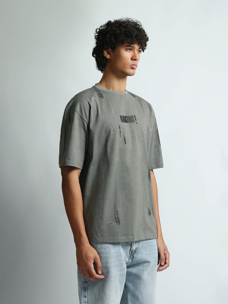 T-Shirt Homme Oversize Effet Usé à Imprimé - TSH26STRO20055TM1