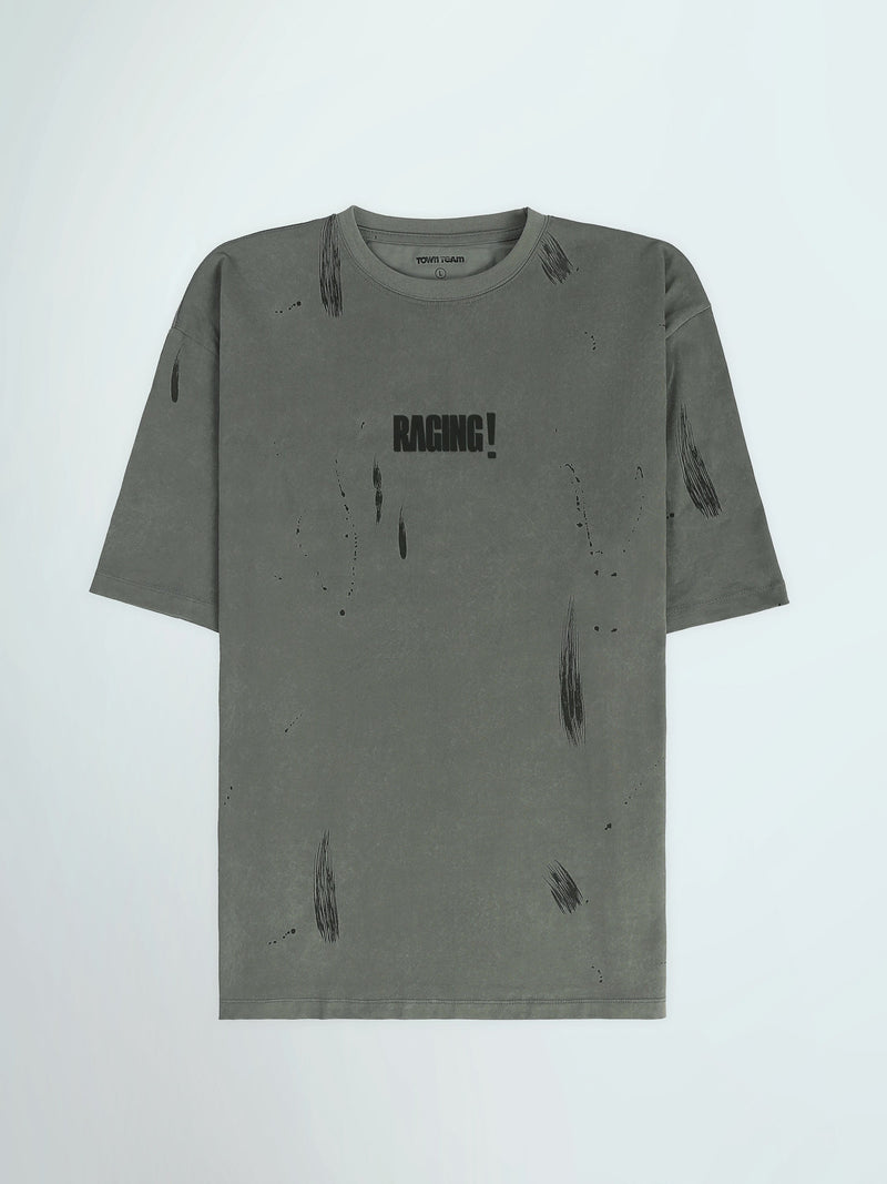 T-Shirt Homme Oversize Effet Usé à Imprimé - TSH26STRO20055TM1