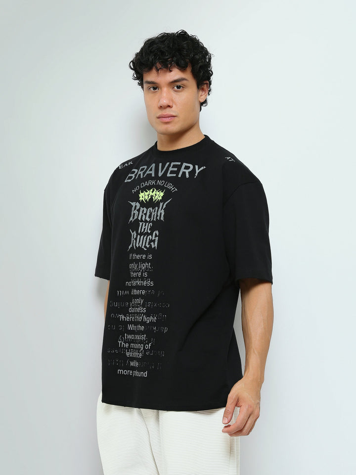 T-Shirt Oversize Homme à Imprimé Typographique Streetwear - TSH26STRO20450TM1