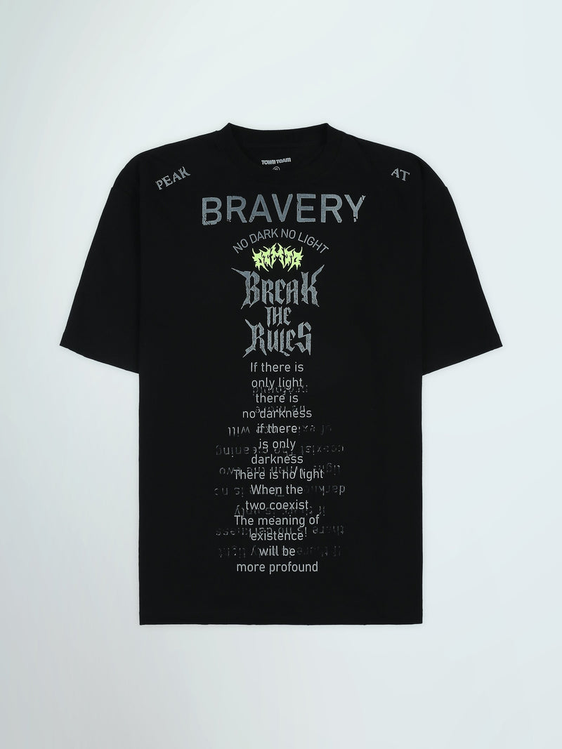 T-Shirt Oversize Homme à Imprimé Typographique Streetwear - TSH26STRO20450TM1