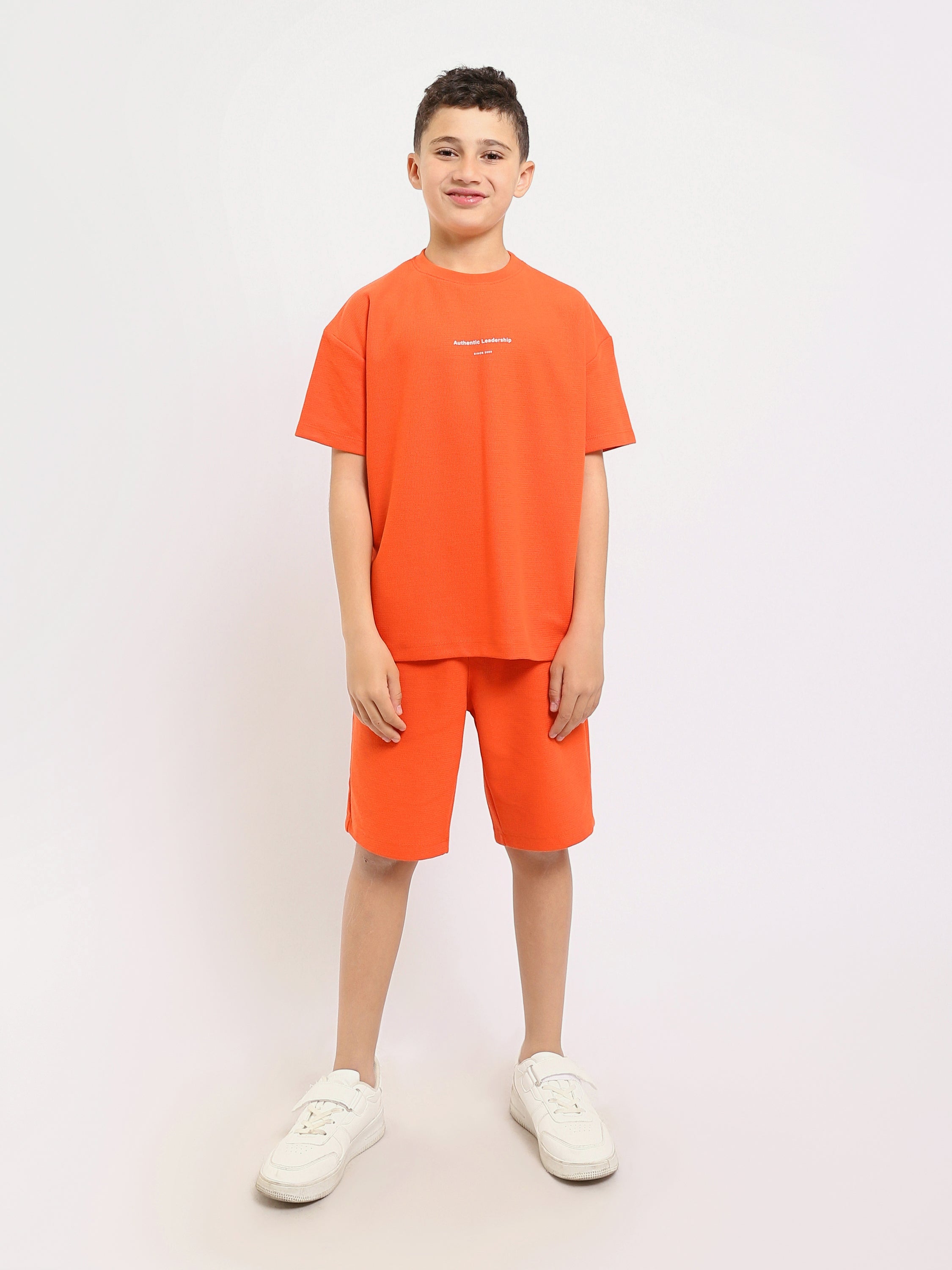 Ensemble t-shirt et short pour enfants au design moderne - TST25SSNP15028TB1