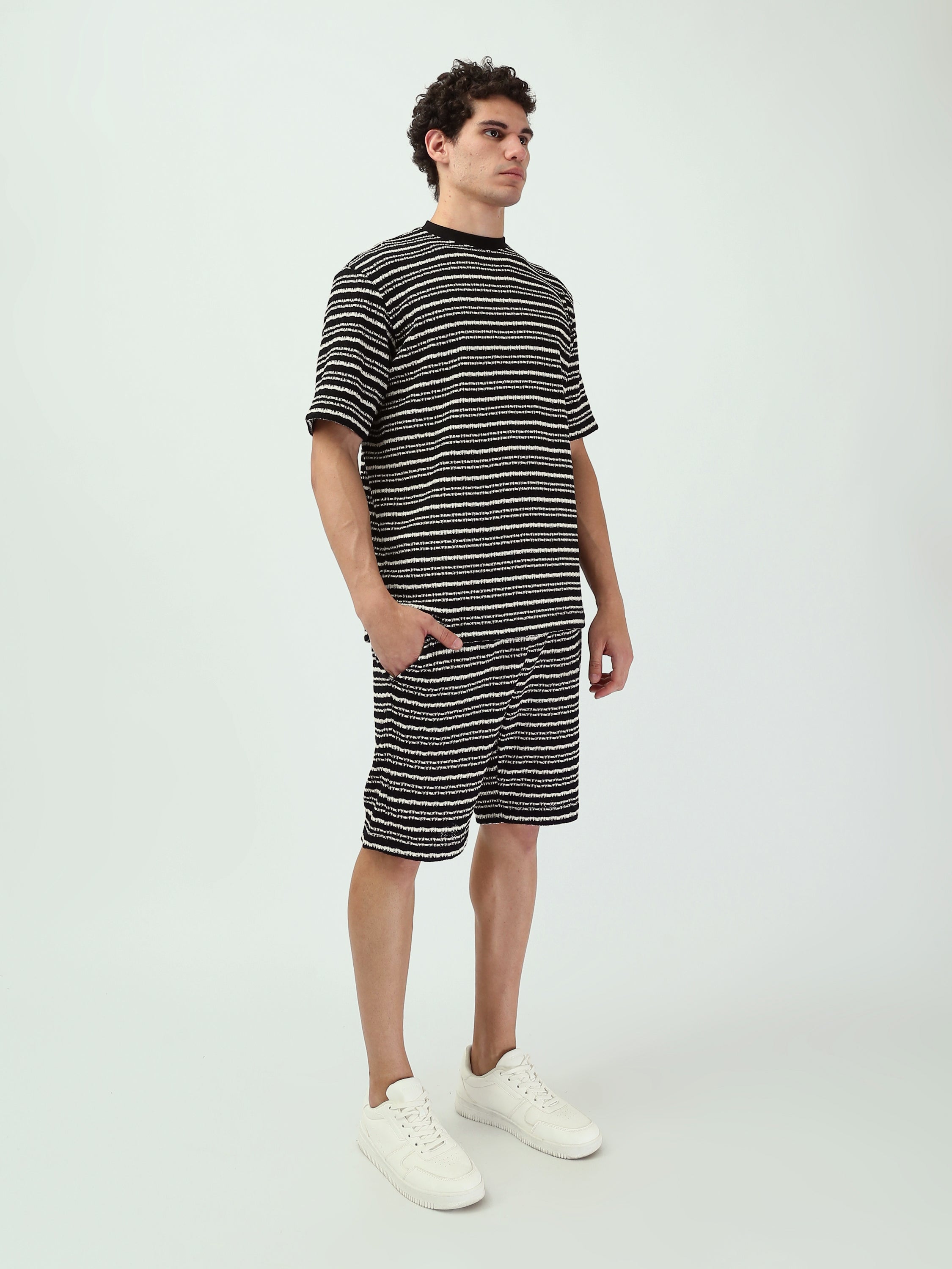 Ensemble homme t-shirt & short à rayures – Style casual - TST25SSSS15000TM1