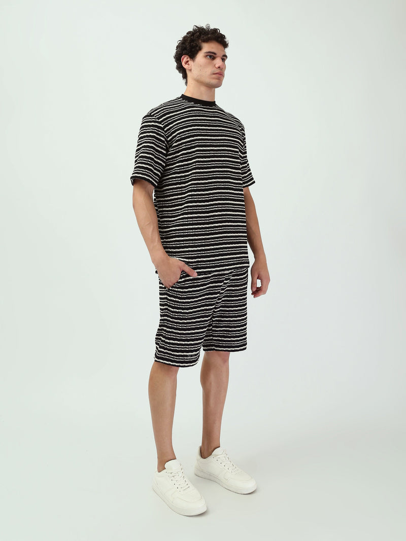 Ensemble homme t-shirt & short à rayures – Style casual - TST25SSSS15000TM1
