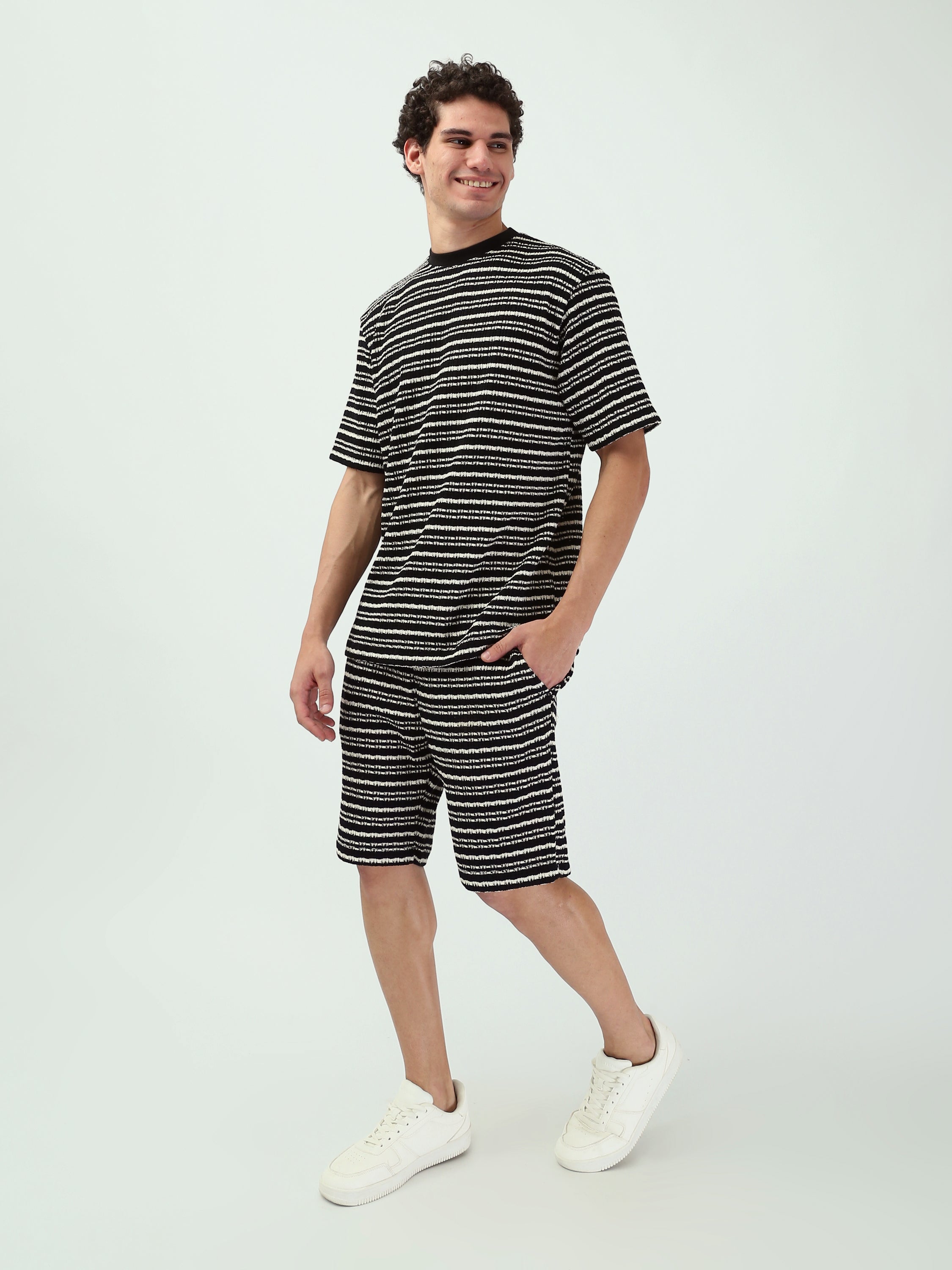 Ensemble homme t-shirt & short à rayures – Style casual - TST25SSSS15000TM1