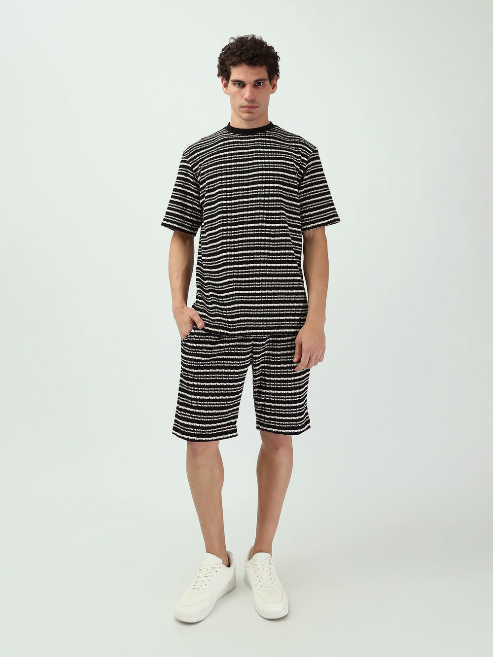 Ensemble homme t-shirt & short à rayures – Style casual - TST25SSSS15000TM1