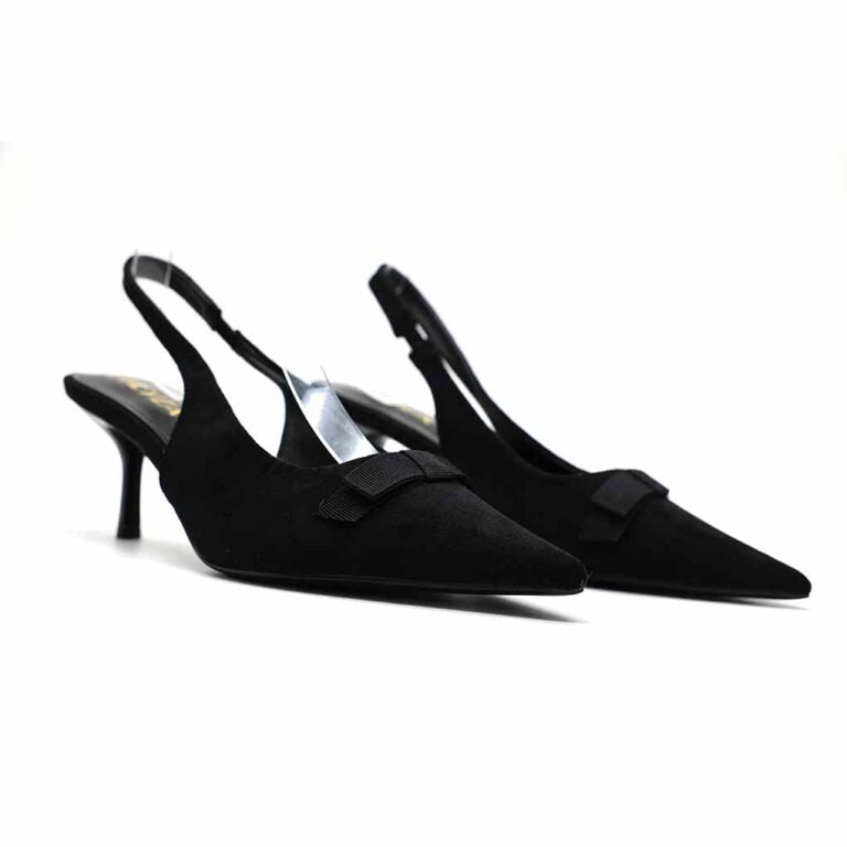 Escarpins Slingback Femme en Suédine avec Nœud Élégant