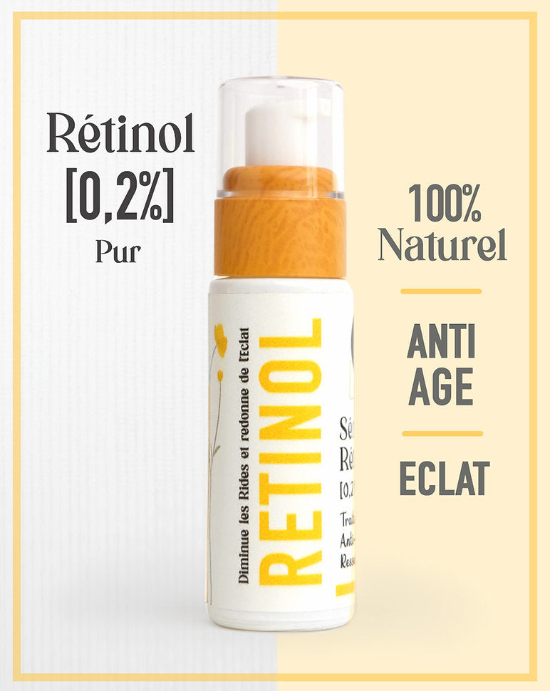 Traitement RETINOL pur [0,2%] Sérum concentré Anti-Age & Anti-Rides + Eclat  | UrbanK URBANK