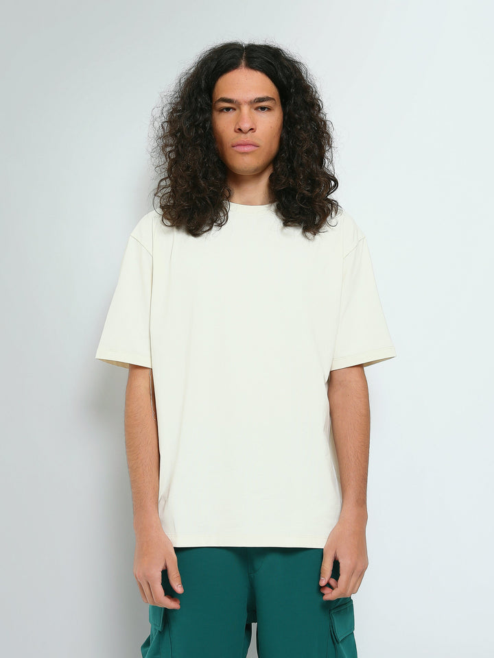 T-shirt Oversize Homme Uni à Col Rond – Style Minimaliste - USR27SPRS20367TM1