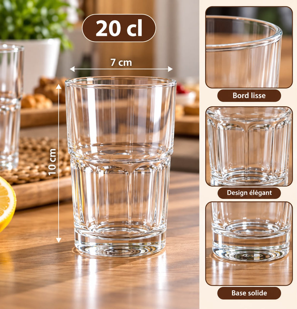 6 VERRE A THE MATTE