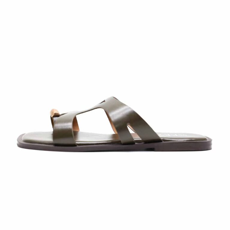Mules Plates Femme Entredoigt à Brides Élégantes et Détail Doré