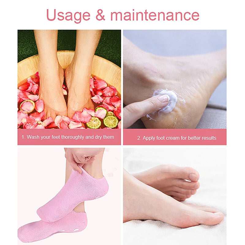 Chaussettes Hydratantes Réutilisables pour Soin des Pieds