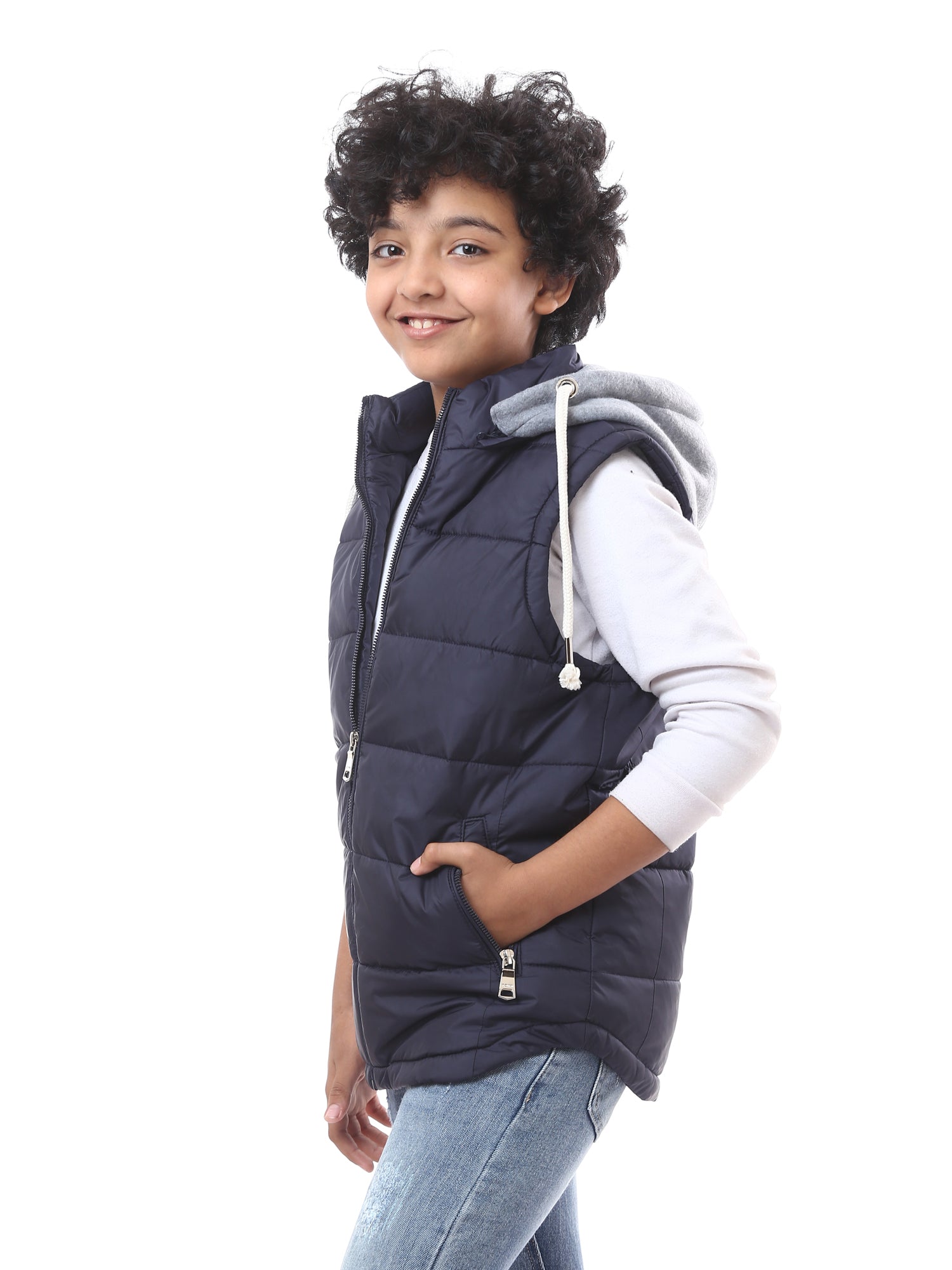 Gilet garçon matelassé avec capuche ajustable – VST23AFWP28535TB1