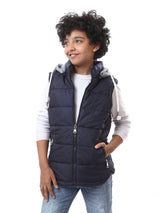 Gilet garçon matelassé avec capuche ajustable – VST23AFWP28535TB1
