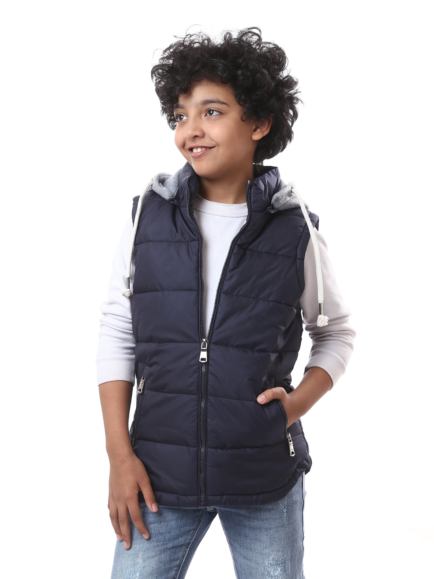 Gilet matelassé pour garçons avec capuche ajustable - VST23AFWP28535TB1