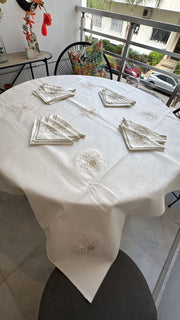 Nappe fleur + 12 serviettes