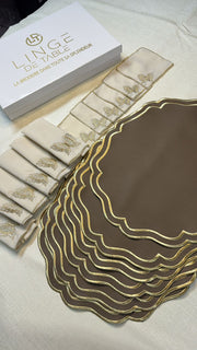Set de table oval  + 6 serviettes + 6 petites serviettes