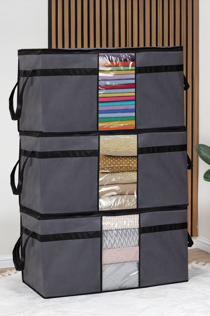 Lot de 3 Sacs de Rangement pour Oreillers avec Fenêtre