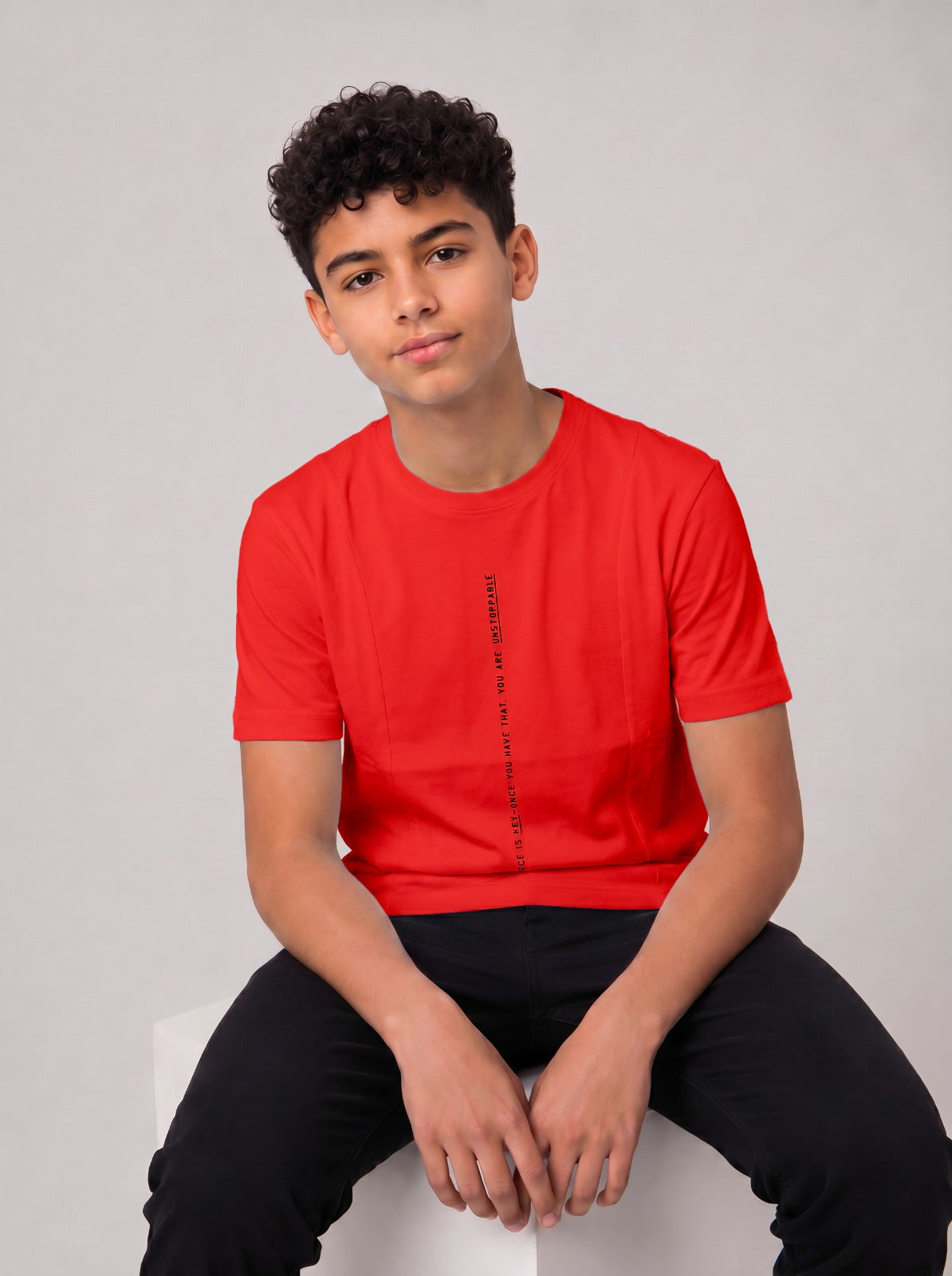 T-shirt Garçon Uni Manches Courtes Style Moderne-11287