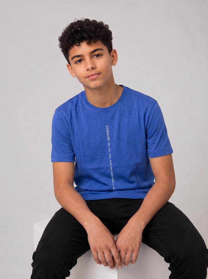 T-shirt Garçon Uni Manches Courtes Style Moderne-11287