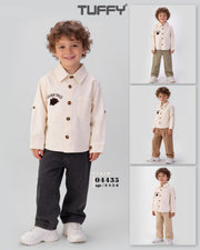 Ensemble Garçon TFB-04435 2/5 Ans – Chemise à Boutons et Pantalon Décontracté