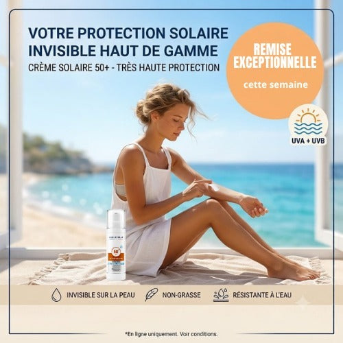 écran solaire imperméable avec SPF50+ Invisible 50 ml