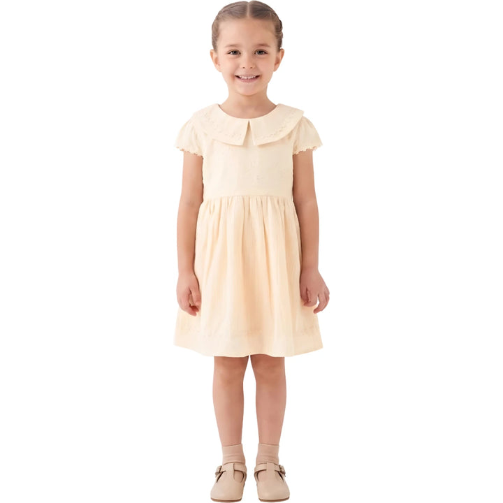 Robe Fille Élégante à Col Claudine
