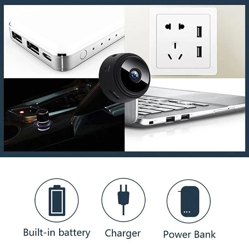 Mini Caméra de Surveillance WiFi A9 – Vision Nocturne, Audio Bidirectionnel et Détection de Mouvement