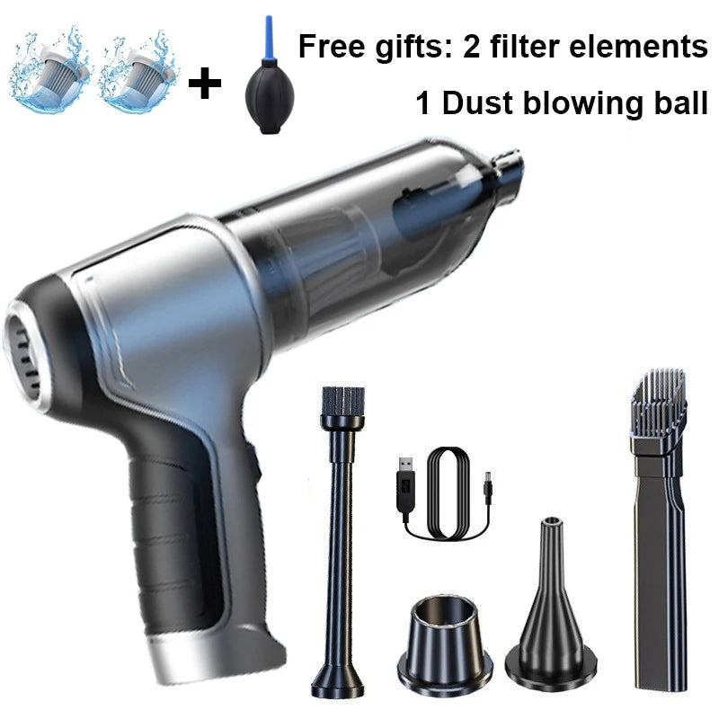 Mini Aspirateur Portable Sans Fil 3 en 1 JB-107 – Aspirateur, Souffleur d’Air et Pompe Rechargeable USB