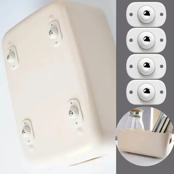 Lot de 4 Roulettes Adhésives 360° pour Meubles et Rangements