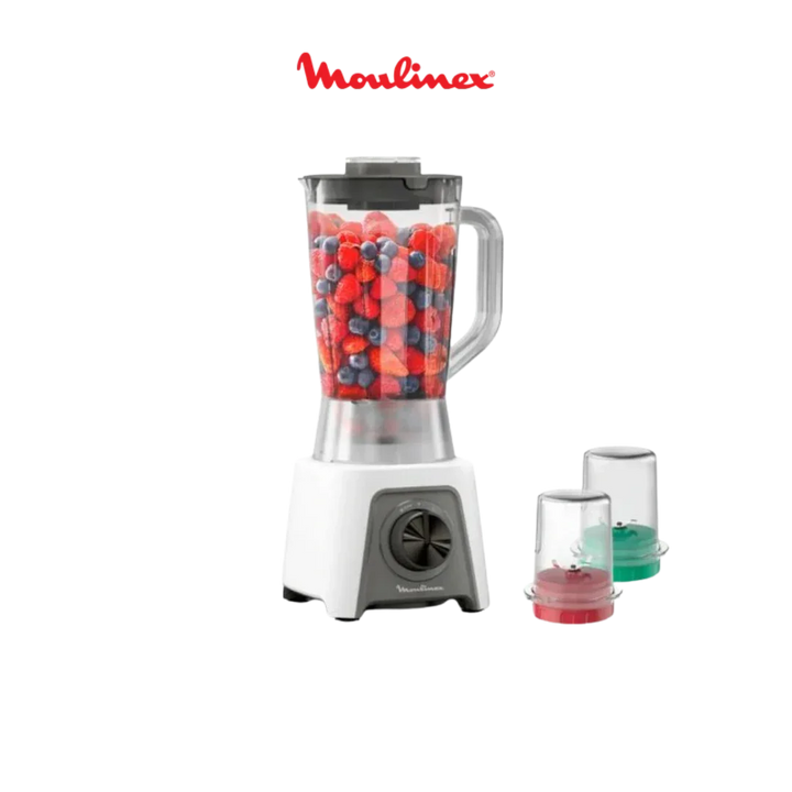 Moulinex Blender 450 W-1,25 L–2 Vitesses-Blanc & Gris-LM2C3110