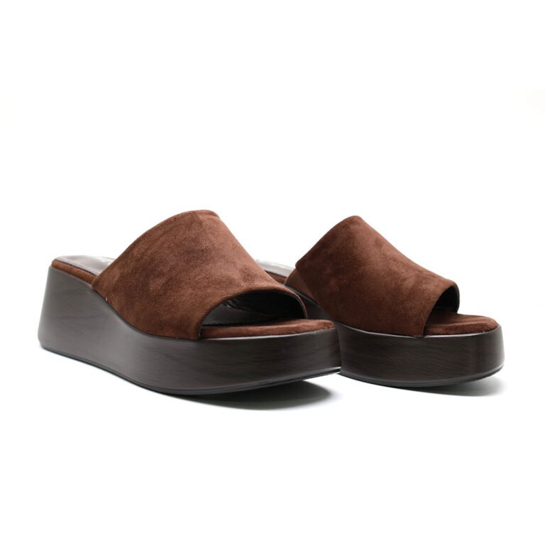 Mules Compensées Femme en Suédine Confort et Style Moderne