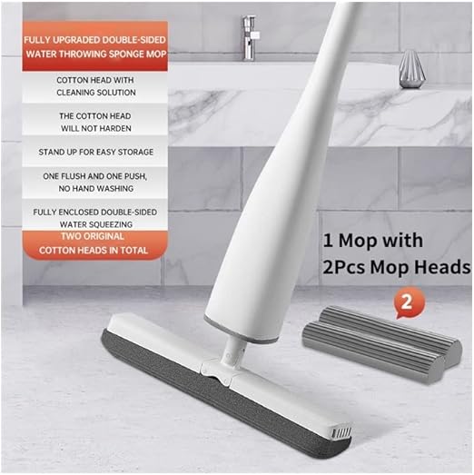 Balai Éponge PVA Auto-Essorant avec Tête Pivotante 180°
