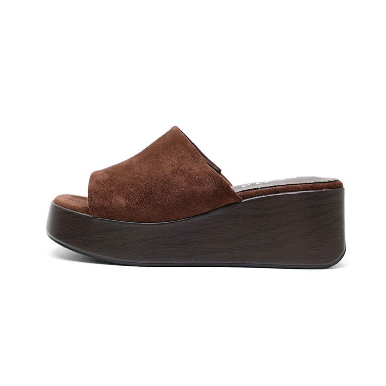 Mules Compensées Femme en Suédine Confort et Style Moderne