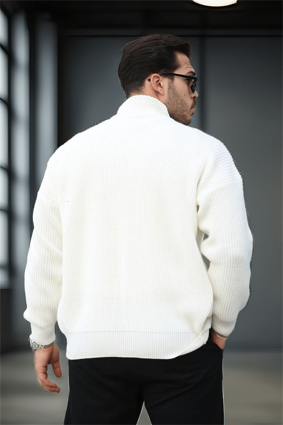 Gilet homme oversize zippé en maille Selanik