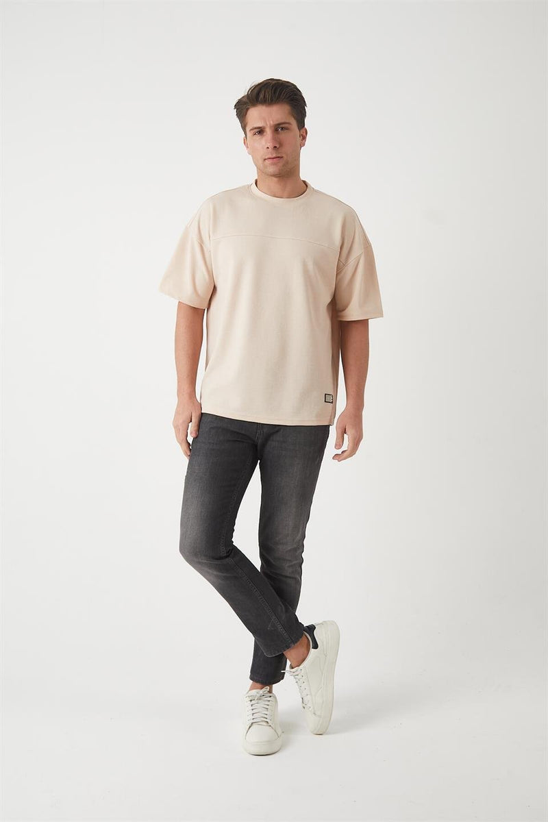 T-Shirt Homme Oversize à Empiècements Modernes