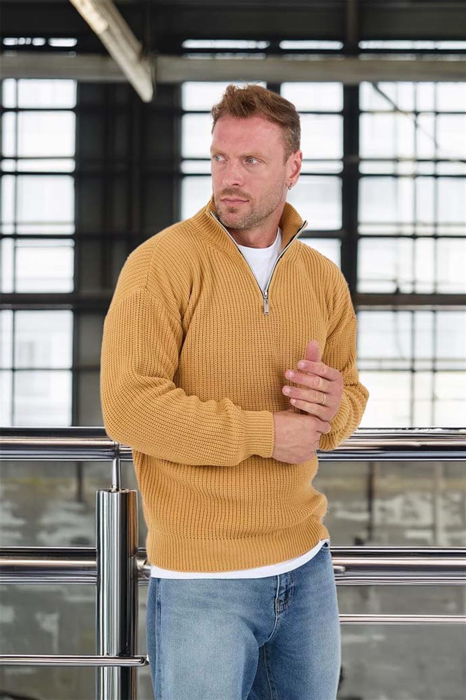 Pull Homme Nolan Maille Selanik Demi-Zip Oversize