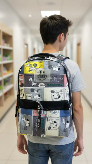 Sac à dos scolaire multifonction avec motifs Snoopy Pour Elle