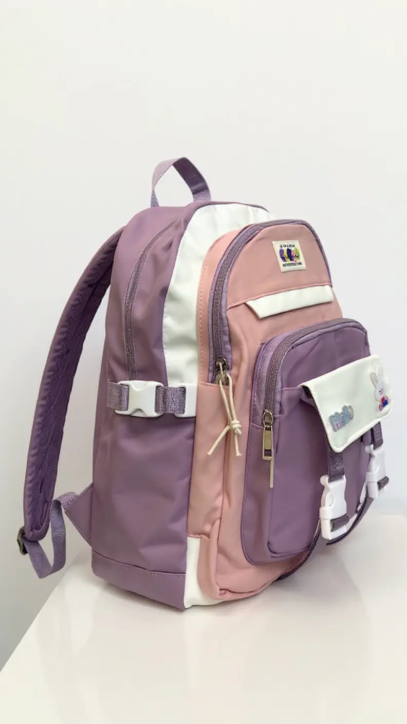 Sac à dos scolaire pour filles – Couleurs pastel & plein de poches !