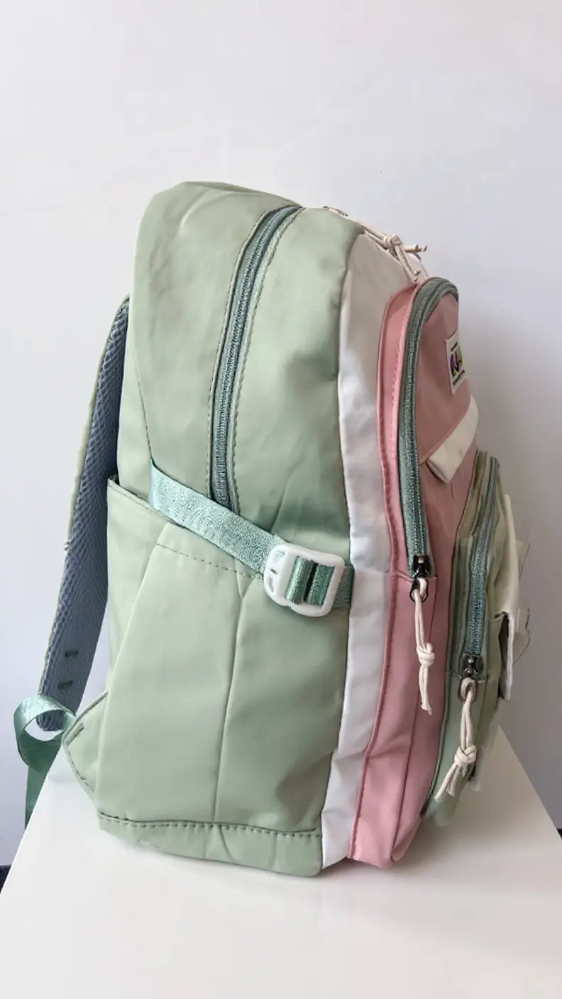 Sac à dos scolaire pour filles – Couleurs pastel & plein de poches !