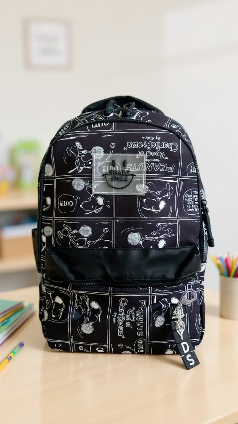 Sac à dos scolaire multifonction avec motifs Snoopy Pour Elle