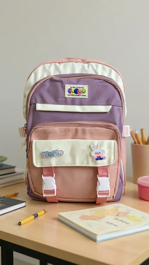 Sac à dos scolaire pour filles en couleurs pastel – à multiples poches Pour Elle