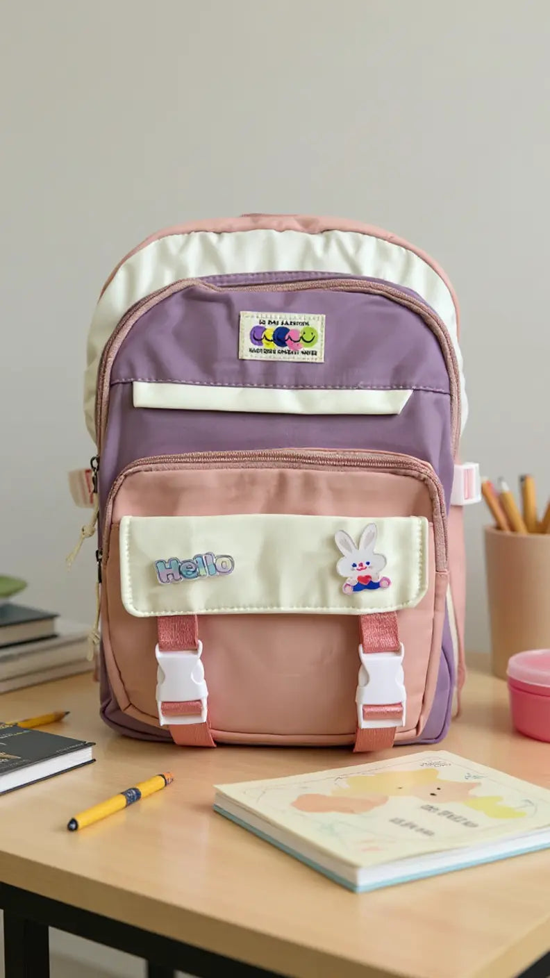 Sac à dos scolaire pour filles – Couleurs pastel & plein de poches !