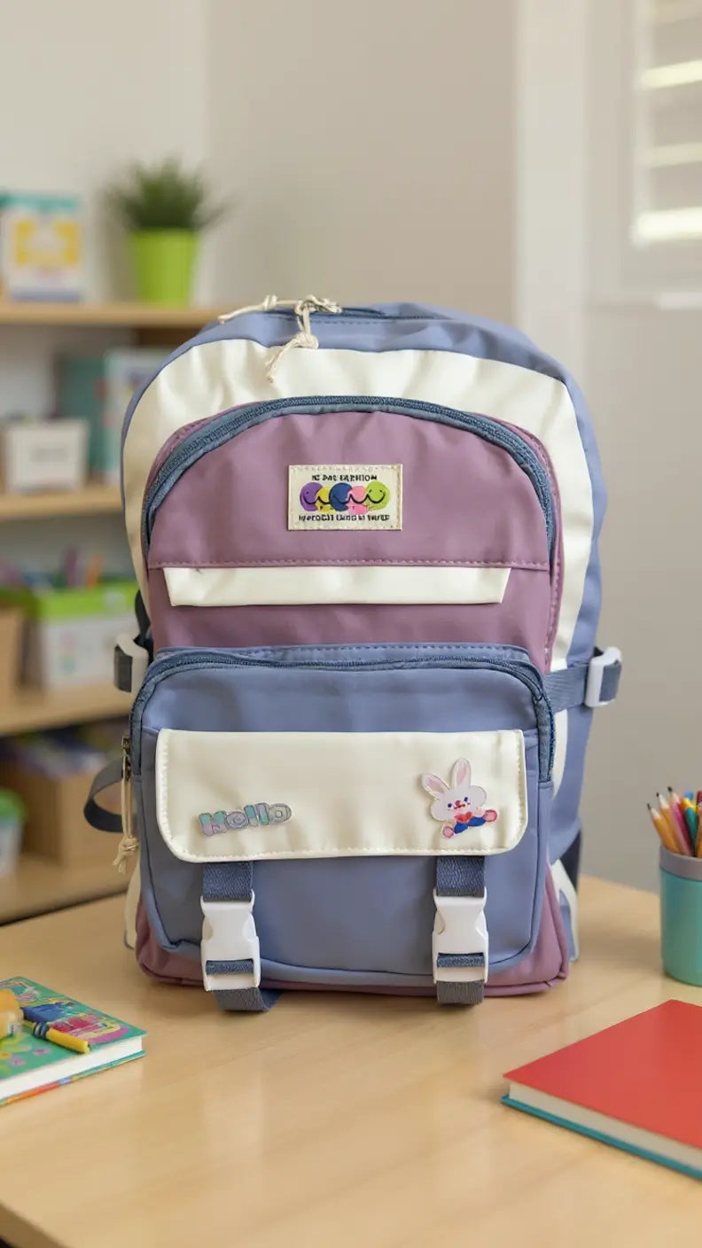 Sac à dos scolaire pour filles – Couleurs pastel & plein de poches !