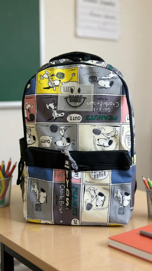 Sac à dos scolaire multifonction avec motifs Snoopy Pour Elle