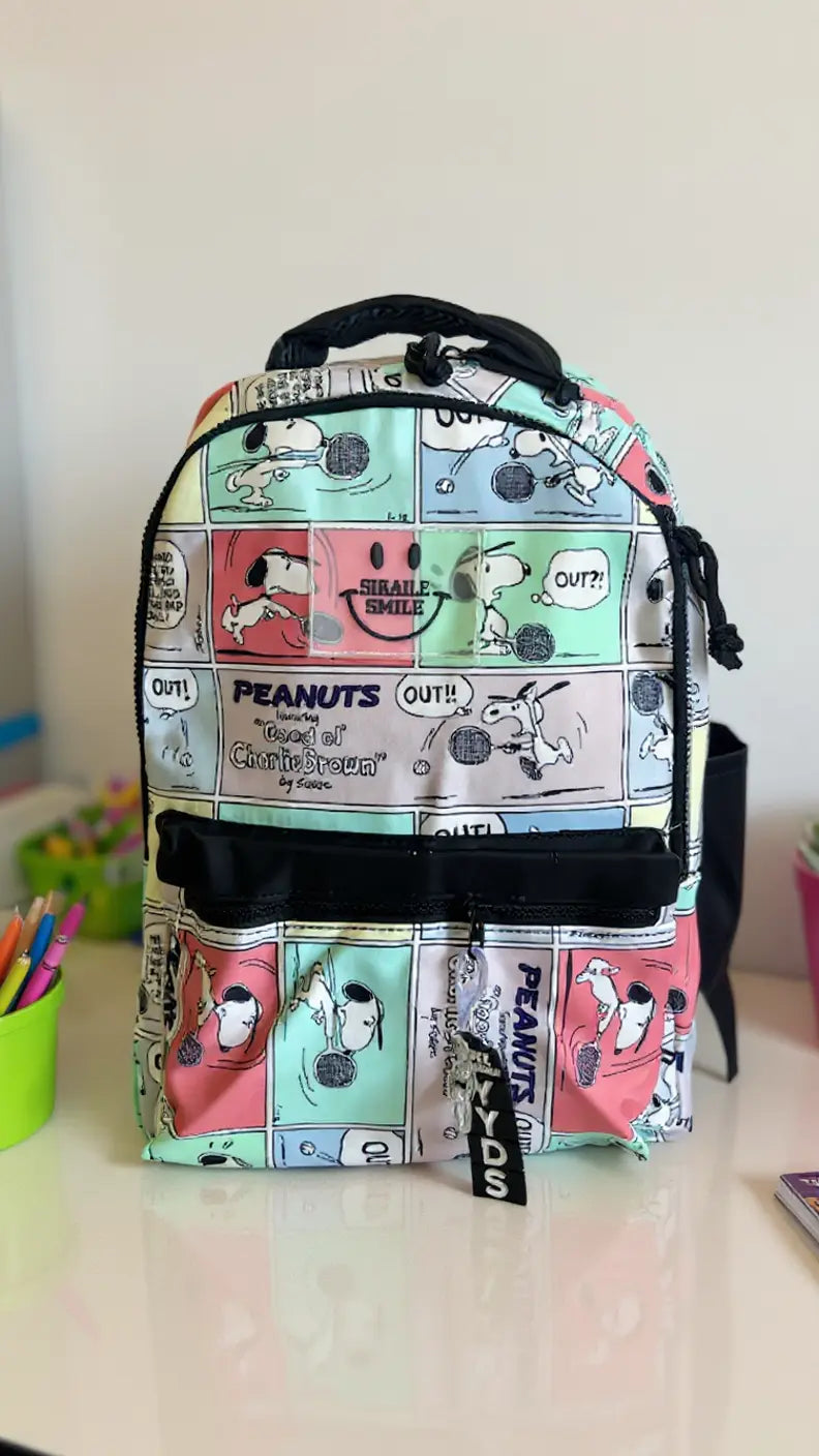 Sac à dos scolaire multifonction avec motifs Snoopy Pour Elle