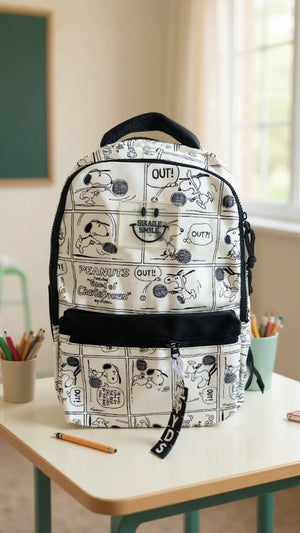 Sac à dos scolaire multifonction avec motifs Snoopy Pour Elle