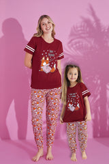 <tc>Ensemble de pyjama à manches courtes en viscose à motif Maman et Fille (vendu séparément)</tc>