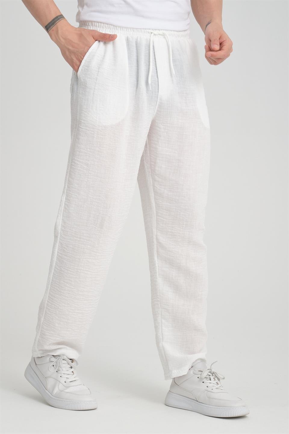 <tc>Pantalon en tissu aerobin à coupe baggy.</tc>