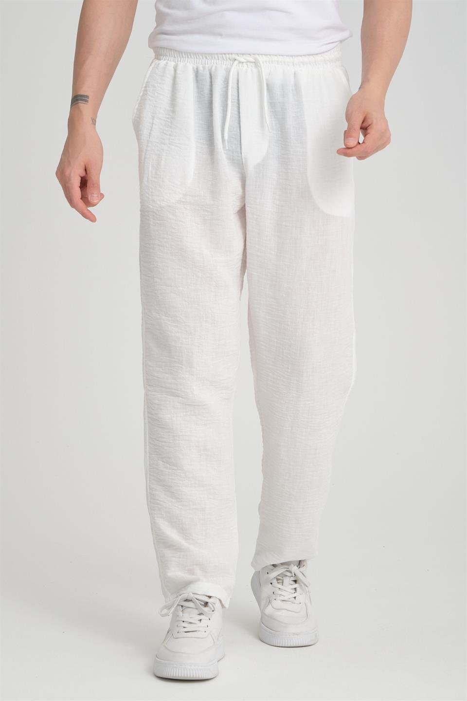 <tc>Pantalon en tissu aerobin à coupe baggy.</tc>